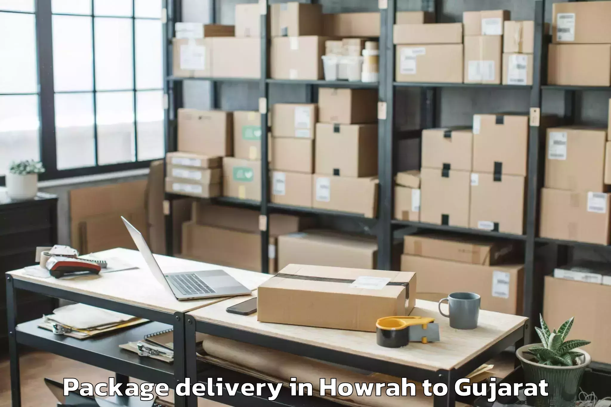 Quality Howrah to Lodhika Package Delivery